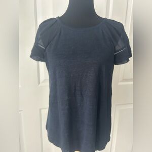 Rebecca Taylor Midnight Blue Short Sleeve Top